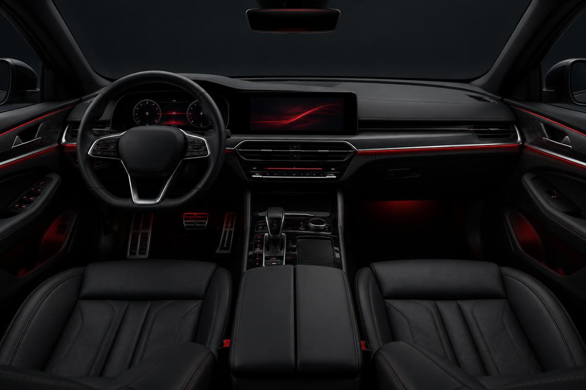 Premium vehicle interior with ambient lighting